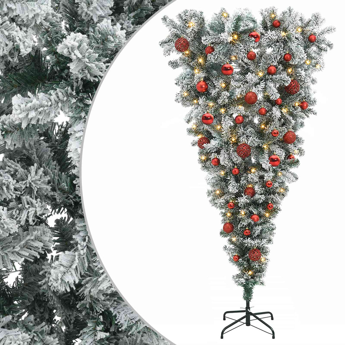 vidaXL Odwrócone Sztuczne Drzewko Bożonarodzeniowe na Zawiasach 150 cm