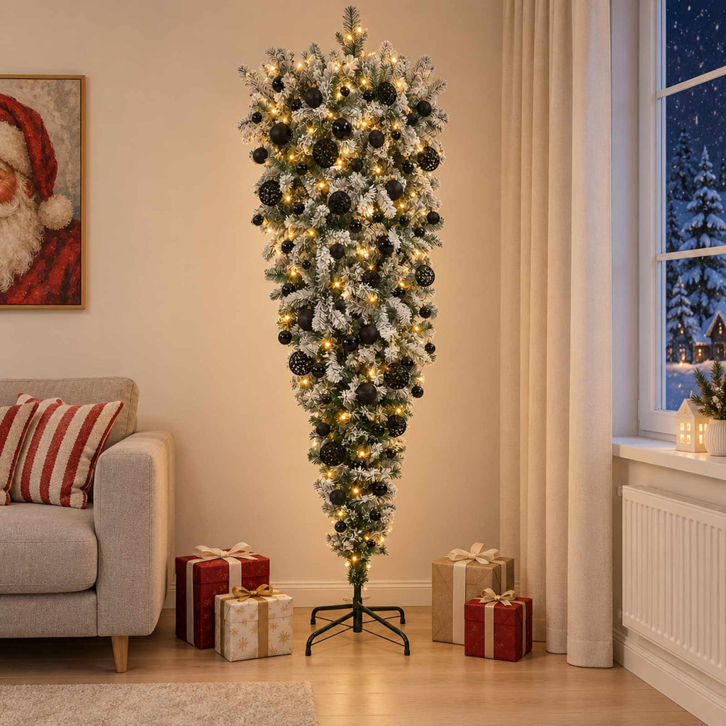 vidaXL Odwrócone Sztuczne Drzewko Bożonarodzeniowe na Zawiasach 180 cm