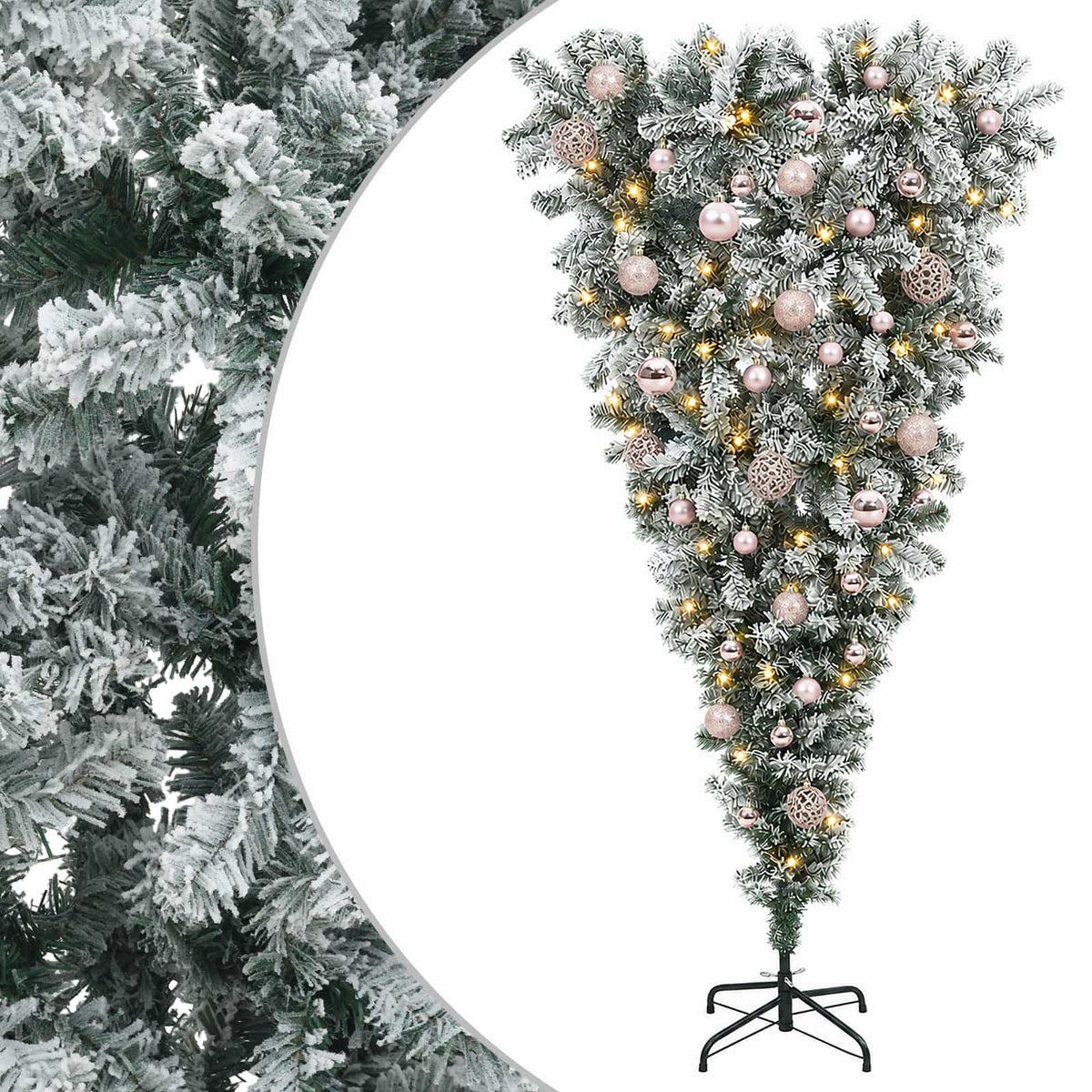 vidaXL Odwrócone Sztuczne Drzewko Bożonarodzeniowe na Zawiasach 150 cm