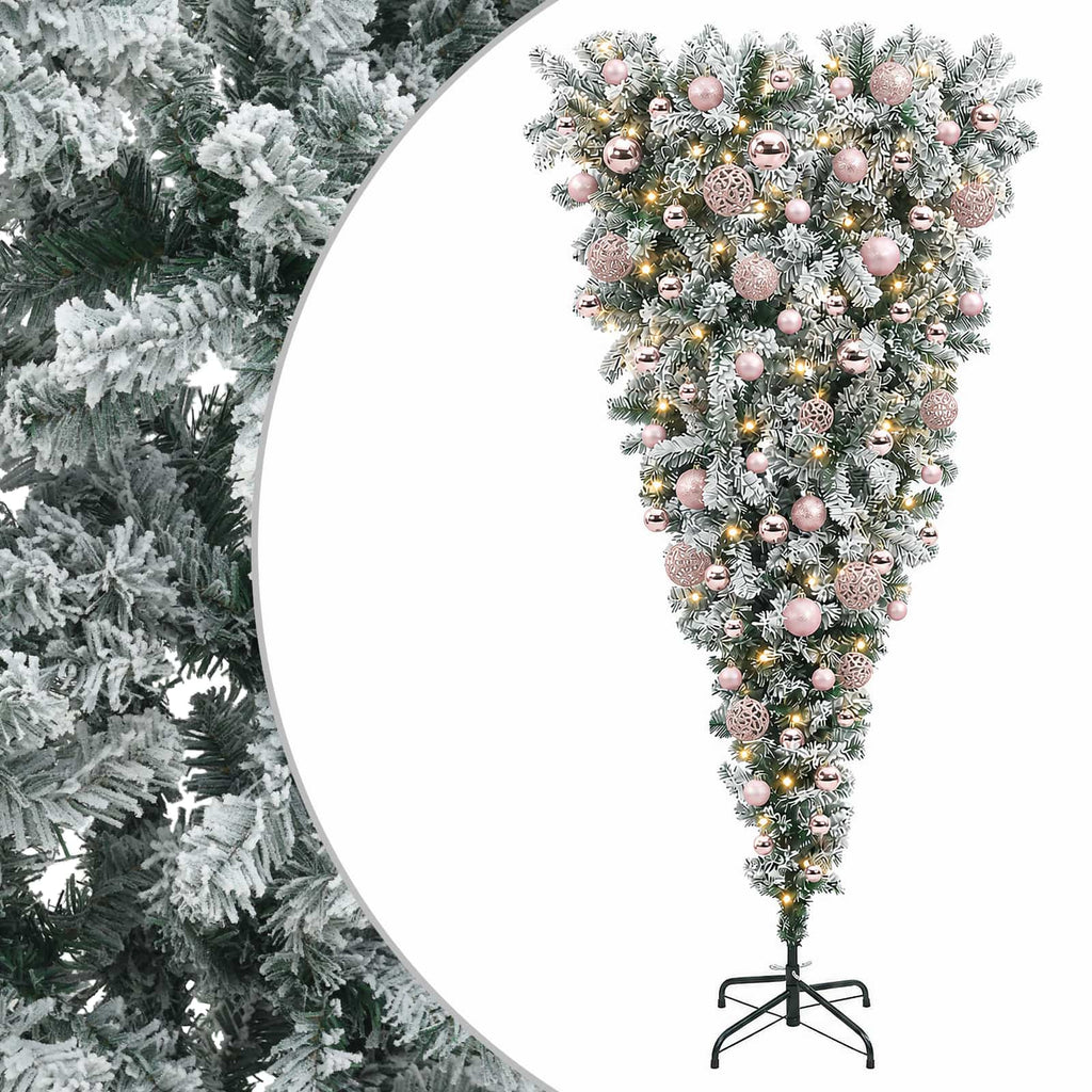 vidaXL Odwrócone Sztuczne Drzewko Bożonarodzeniowe na Zawiasach 180 cm
