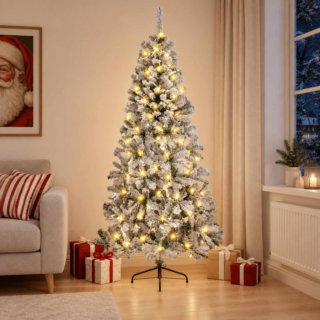 vidaXL Sztuczna choinka z zawiasami 210 cm 300 LED Ciepła biel