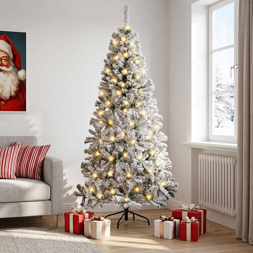 vidaXL Sztuczna choinka z zawiasami 210 cm 300 LED Ciepła biel