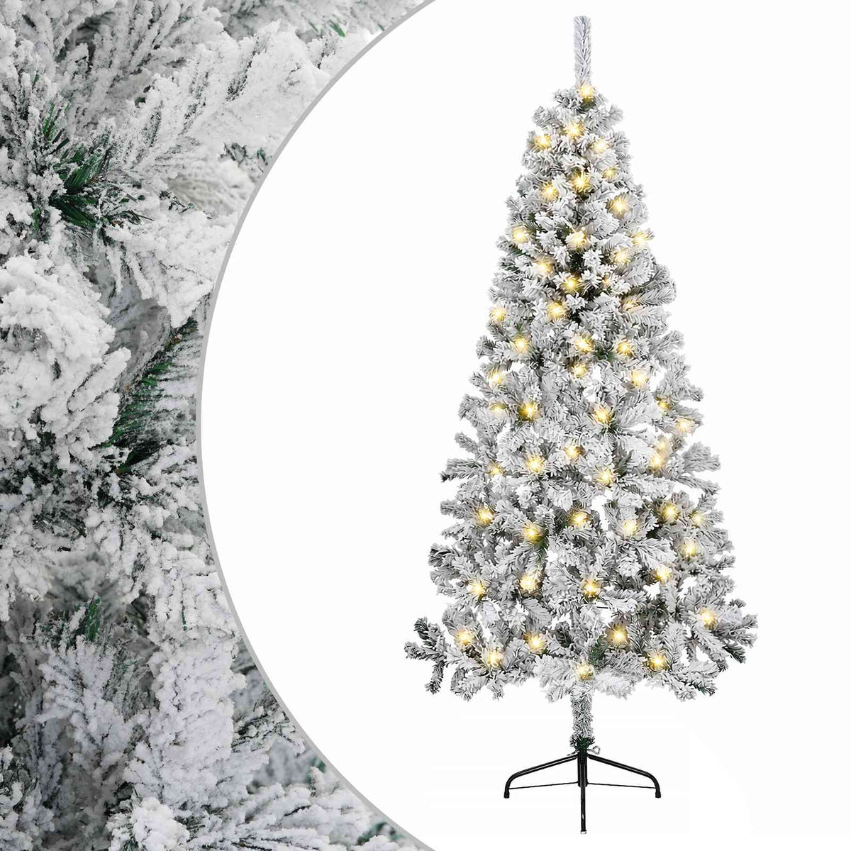vidaXL Sztuczna choinka z zawiasami 210 cm 300 LED Ciepła biel