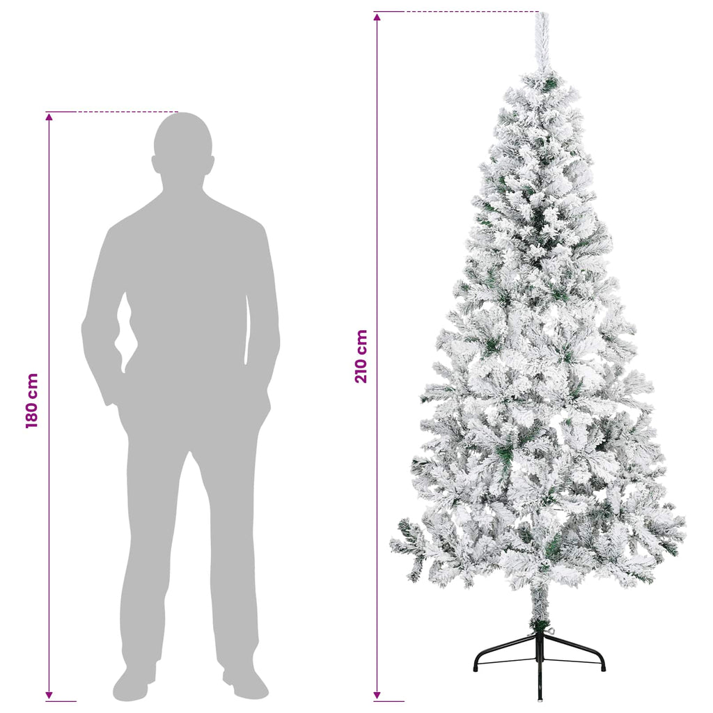 vidaXL Sztuczna choinka z zawiasami 210 cm 300 LED Ciepła biel