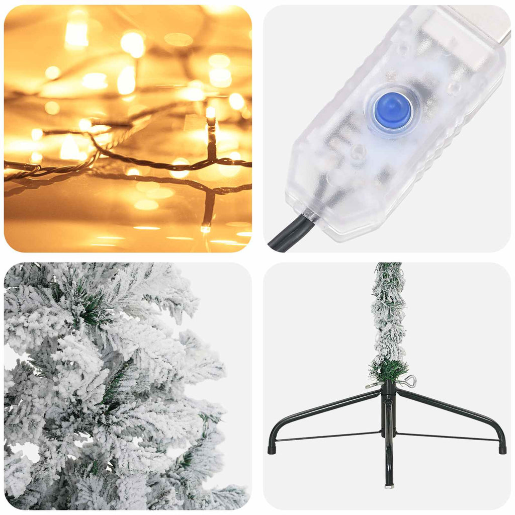 vidaXL Sztuczna choinka z zawiasami 240 cm 300 LED Ciepła biel