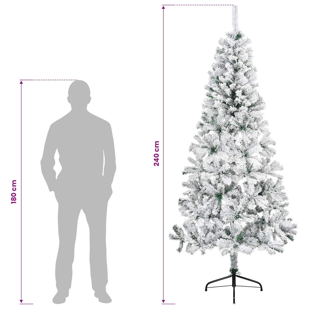vidaXL Sztuczna choinka z zawiasami 240 cm 300 LED Ciepła biel
