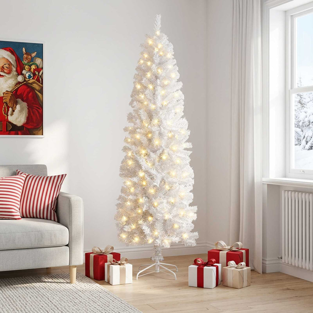 vidaXL Sztuczne smukłe drzewo bożonarodzeniowe 180 cm 300 LED