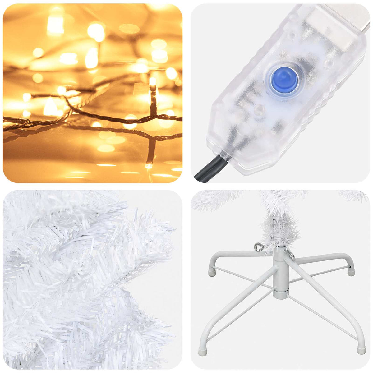 vidaXL Sztuczne smukłe drzewo bożonarodzeniowe 180 cm 300 LED