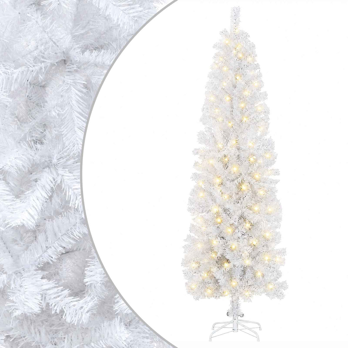 vidaXL Sztuczne smukłe drzewo bożonarodzeniowe 210 cm 300 LED