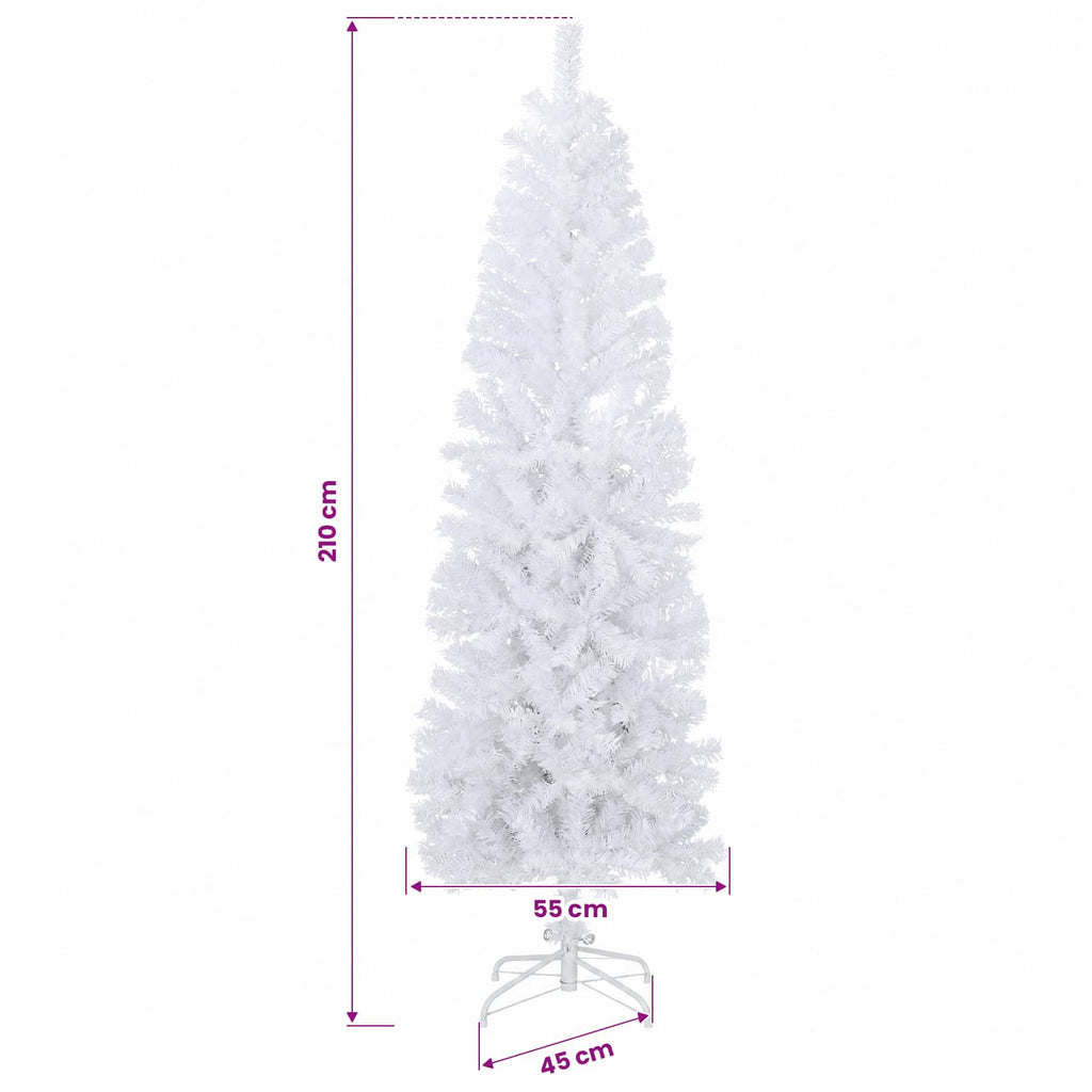 vidaXL Sztuczne smukłe drzewo bożonarodzeniowe 210 cm 300 LED