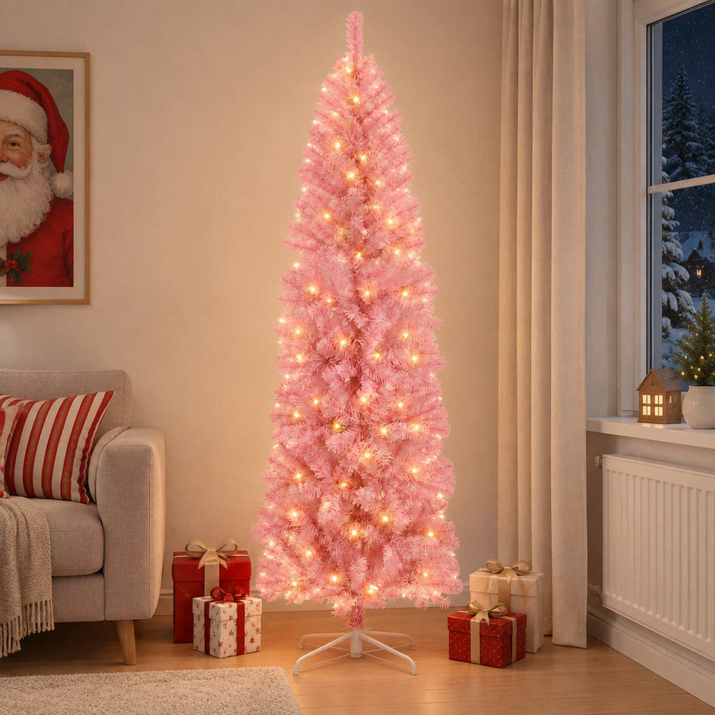 vidaXL Sztuczne smukłe drzewo bożonarodzeniowe 180 cm 300 LED