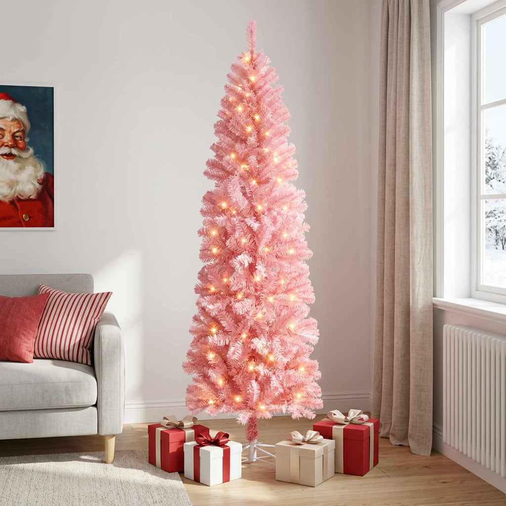 vidaXL Sztuczne smukłe drzewo bożonarodzeniowe 180 cm 300 LED