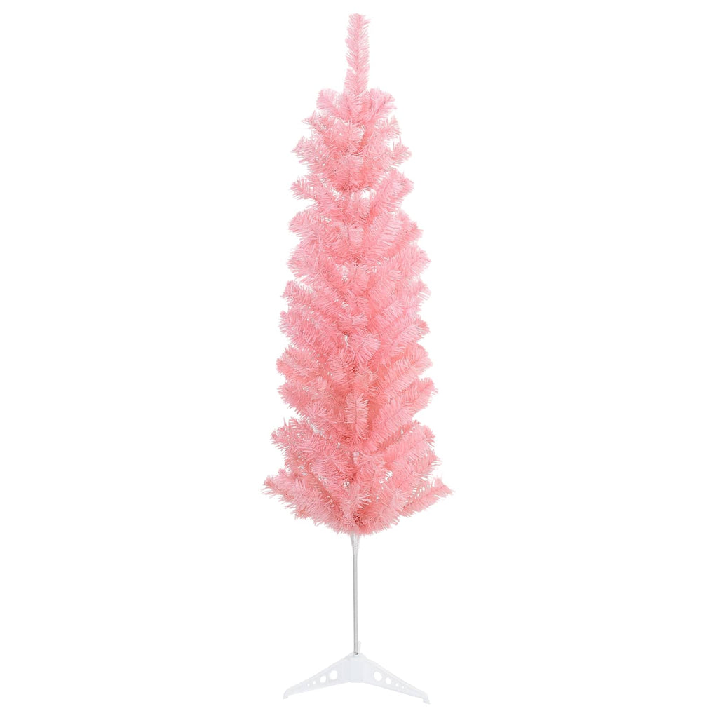 vidaXL Sztuczna wąska choinka z bombkami 150 cm 150 LED Ciepła biel