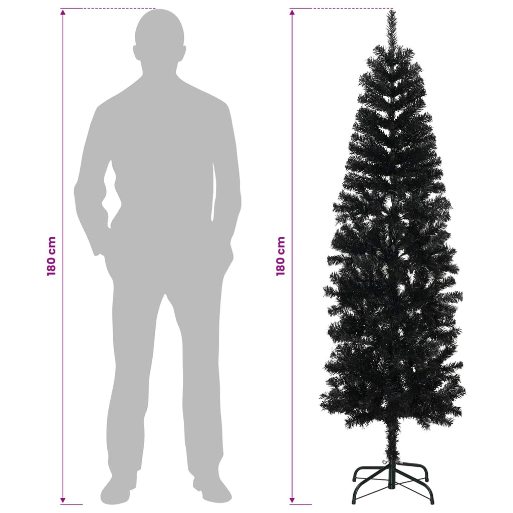 vidaXL Sztuczne smukłe drzewo bożonarodzeniowe 180 cm 300 LED