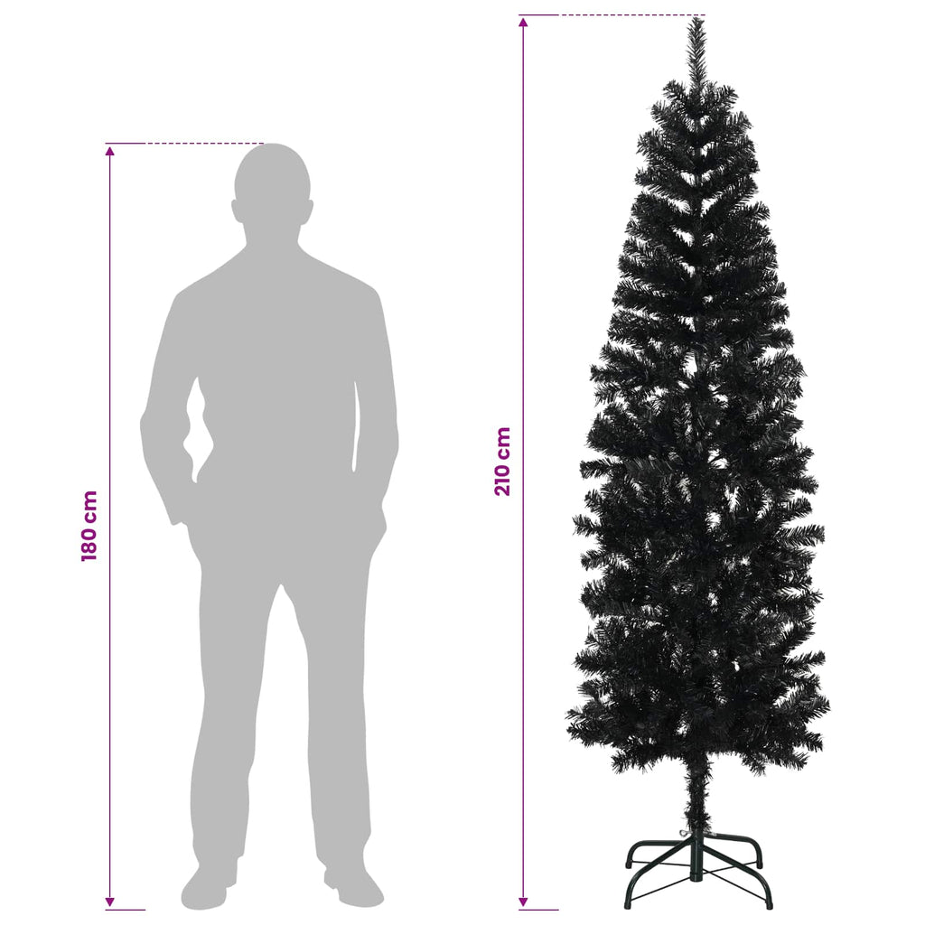vidaXL Sztuczne smukłe drzewo bożonarodzeniowe 210 cm 300 LED
