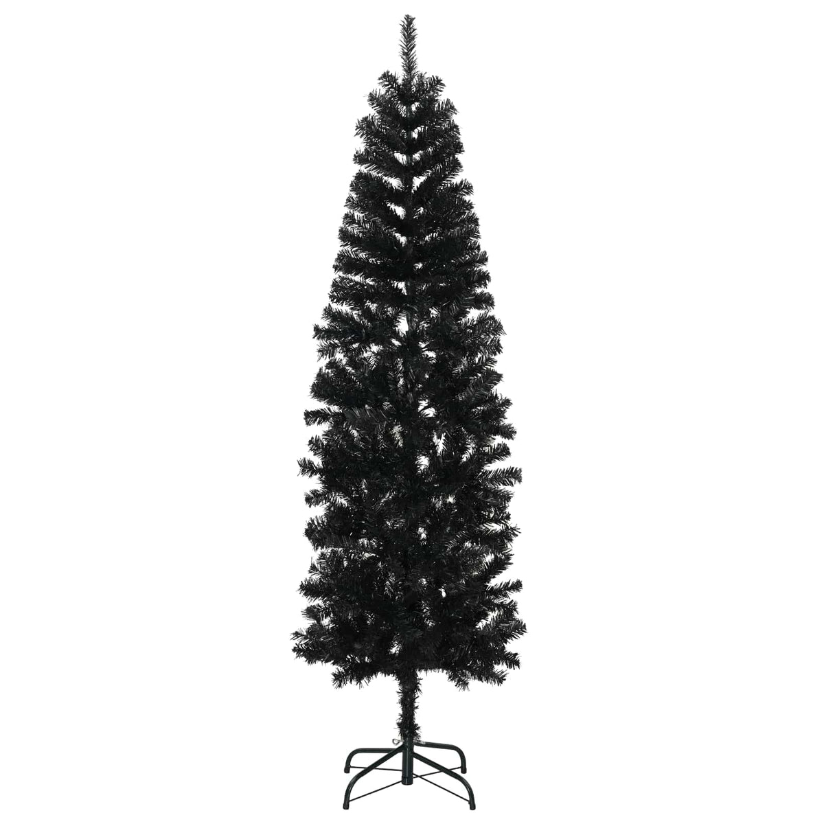 vidaXL Sztuczna wąska choinka z bombkami 210 cm 300 LED Ciepła biel