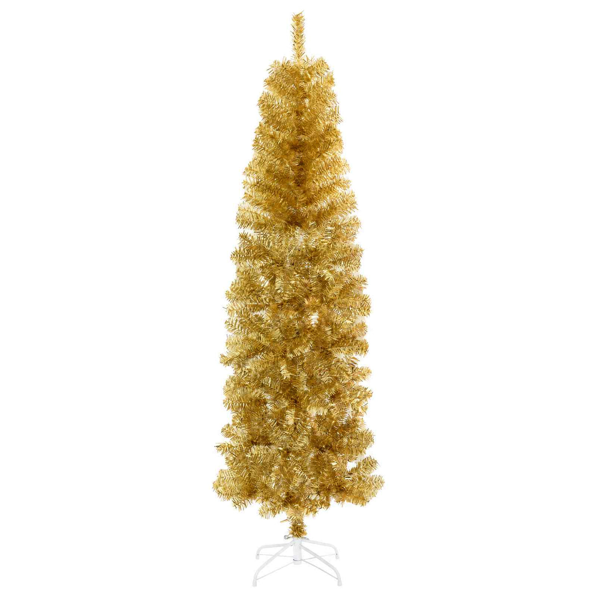 vidaXL Sztuczna smukła choinka świąteczna z bombkami 180 cm 300 LED