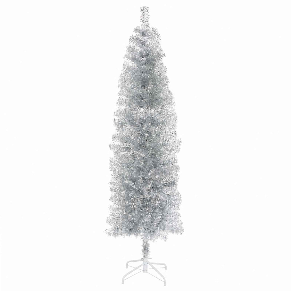 vidaXL Sztuczna wąska choinka z bombkami 180 cm 300 LED Ciepła biel