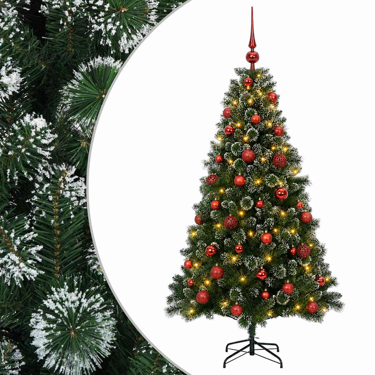 vidaXL Sztuczna choinka z bombkami 120 cm 150 LED Ciepła biel