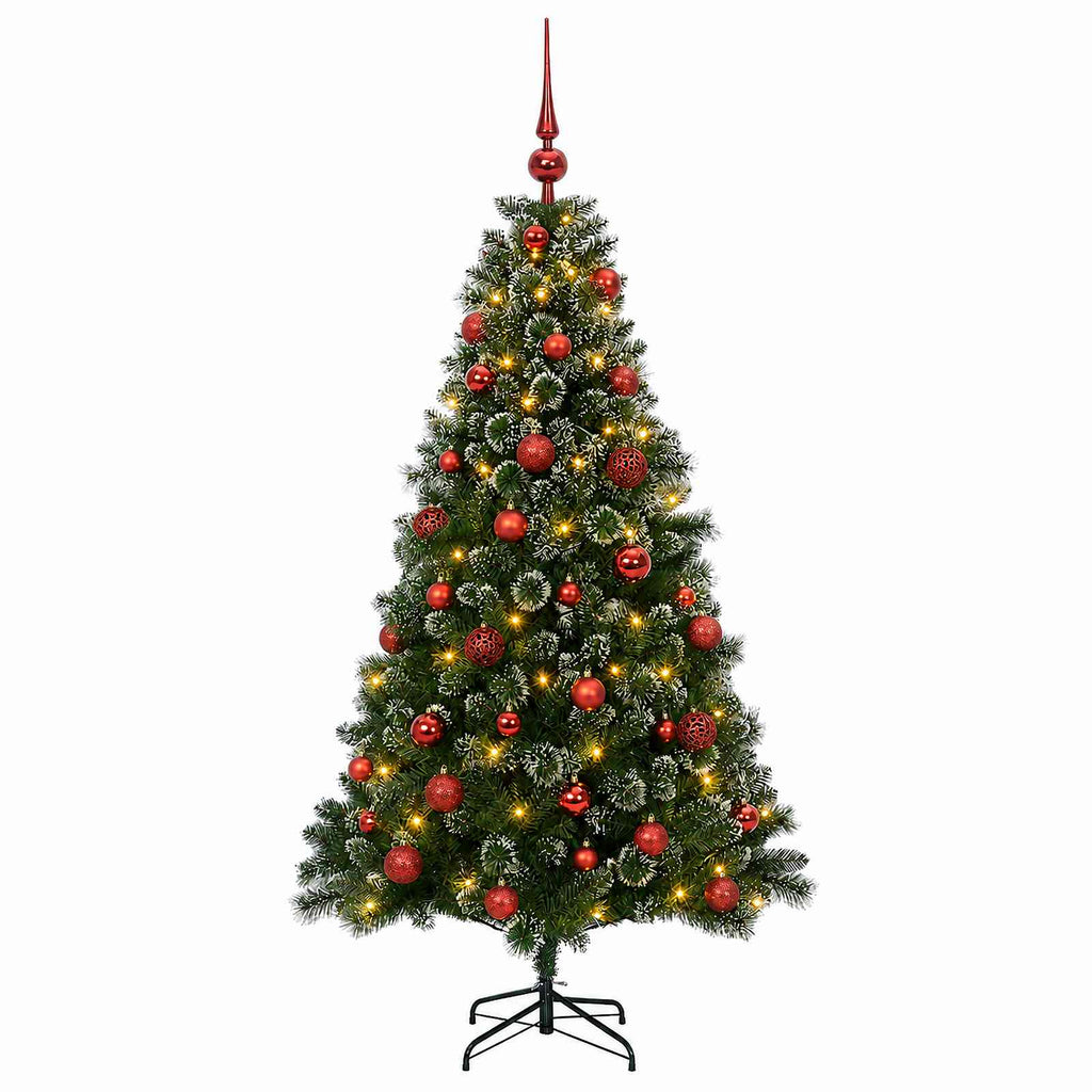 vidaXL Sztuczna choinka z bombkami 120 cm 150 LED Ciepła biel