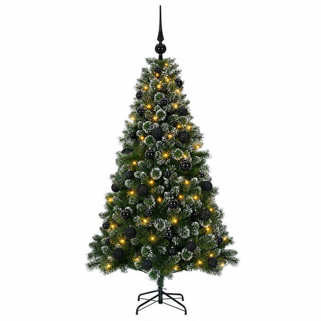 vidaXL Sztuczna choinka z bombkami 150 cm 150 LED Ciepła biel