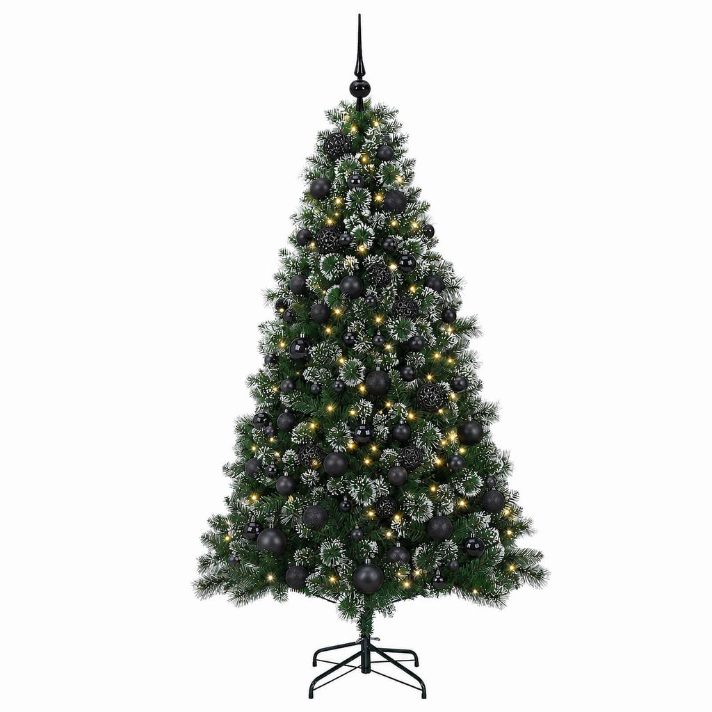 vidaXL Sztuczna choinka z bombkami 180 cm 300 LED Ciepła biel
