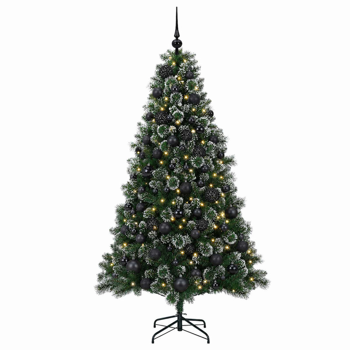 vidaXL Sztuczna choinka z bombkami 210 cm 300 LED Ciepła biel