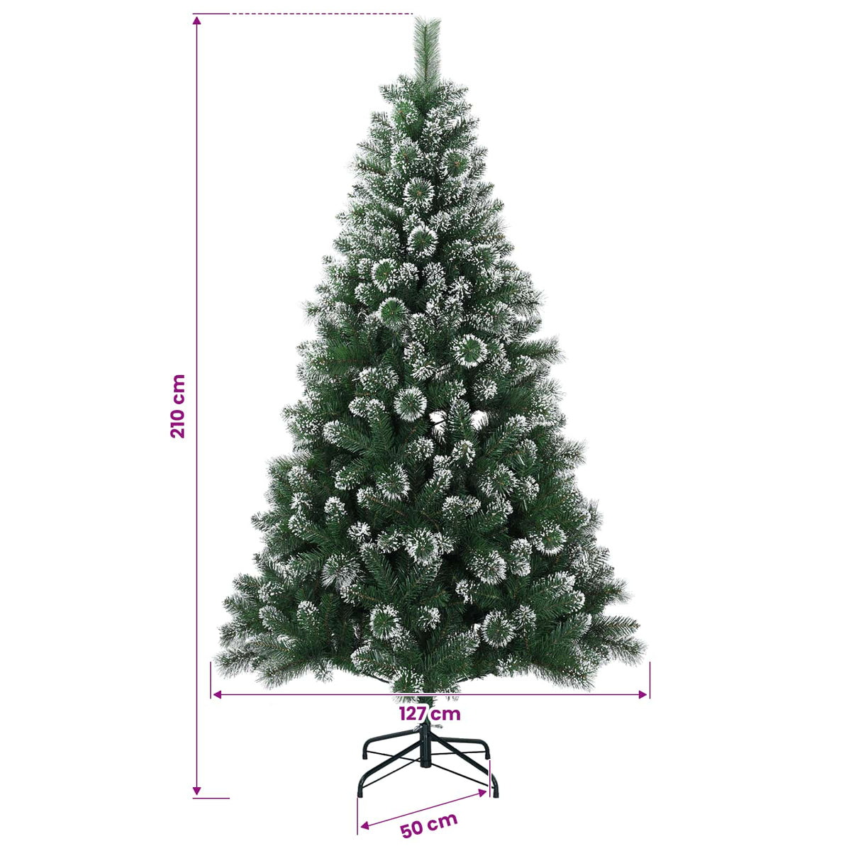 vidaXL Sztuczna choinka z bombkami 210 cm 300 LED Ciepła biel