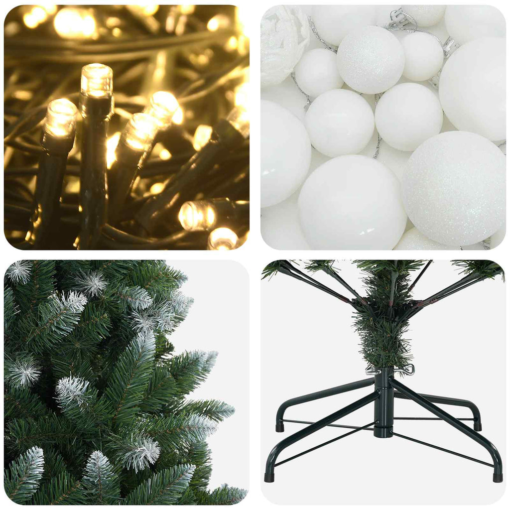 vidaXL Sztuczna choinka z bombkami 120 cm 150 LED Ciepła biel