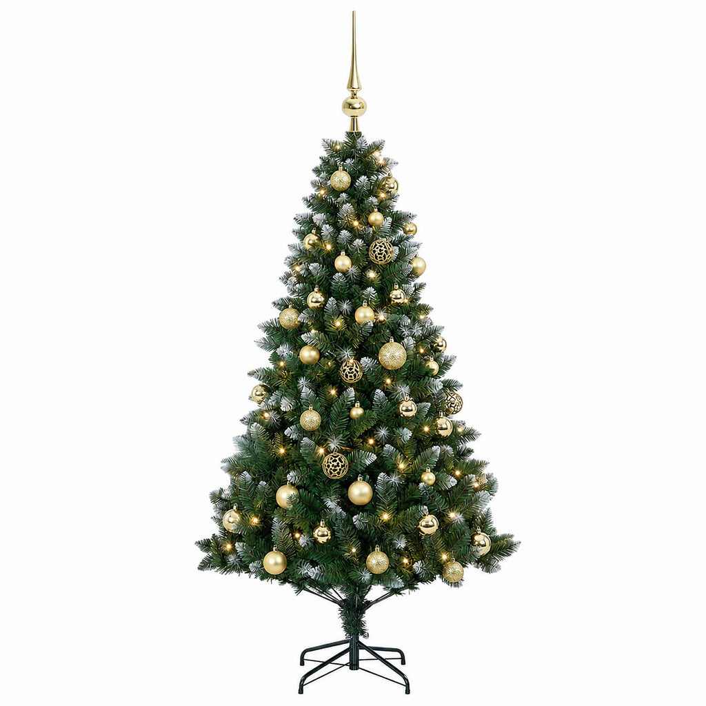 vidaXL Sztuczna choinka z bombkami 120 cm 150 LED Ciepła biel