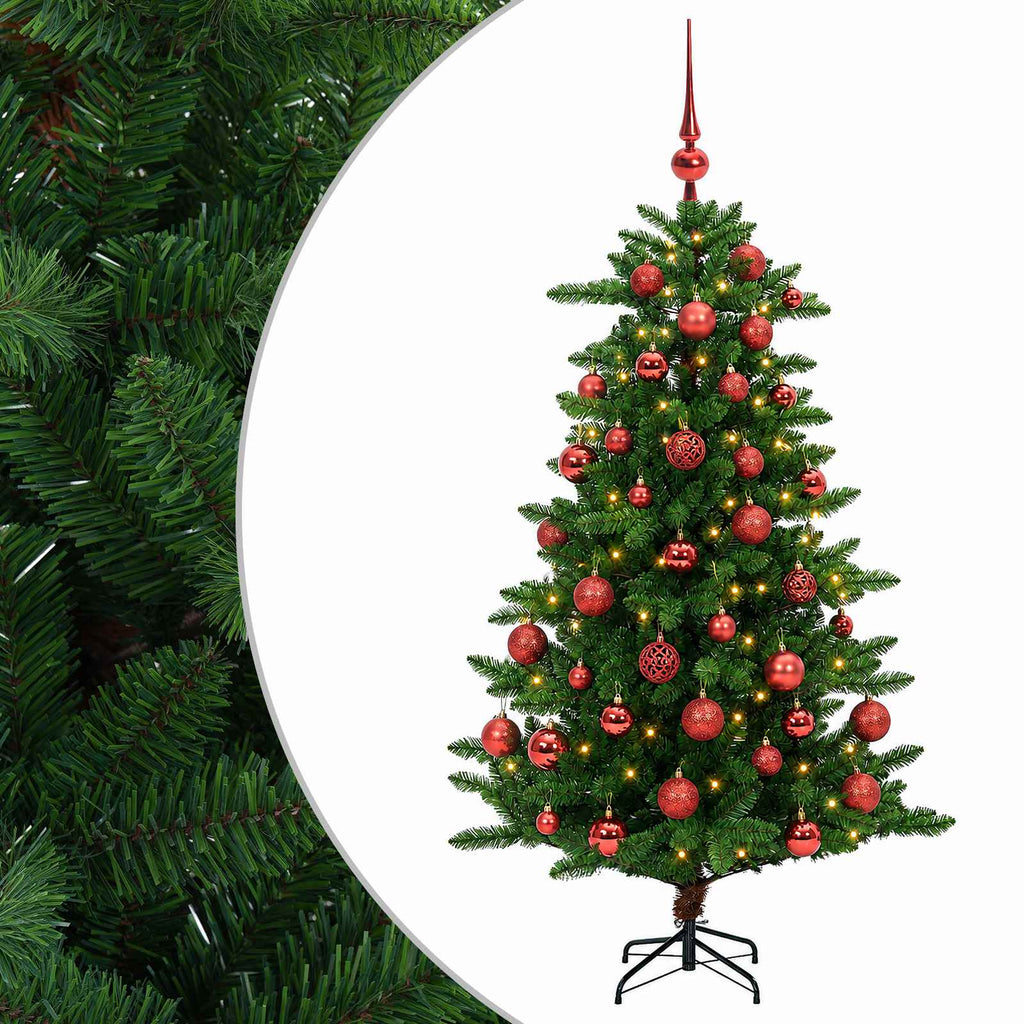 vidaXL Sztuczna choinka z bombkami 120 cm 150 LED Ciepła biel