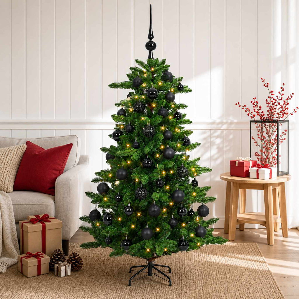 vidaXL Sztuczna choinka z bombkami 120 cm 150 LED Ciepła biel