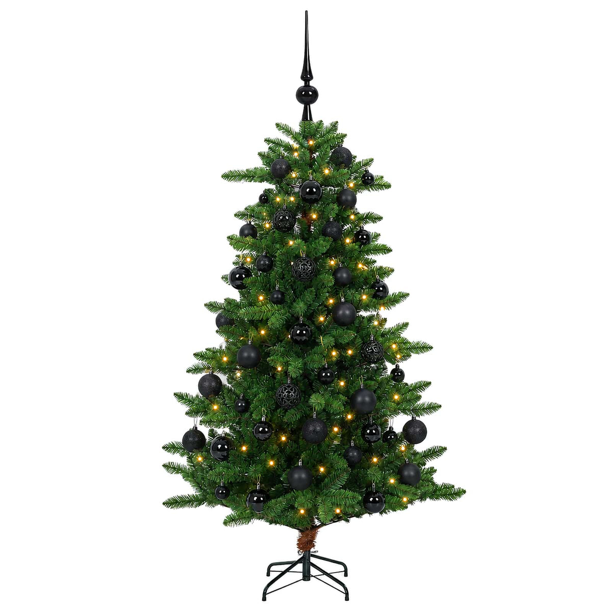 vidaXL Sztuczna choinka z bombkami 150 cm 150 LED Ciepła biel