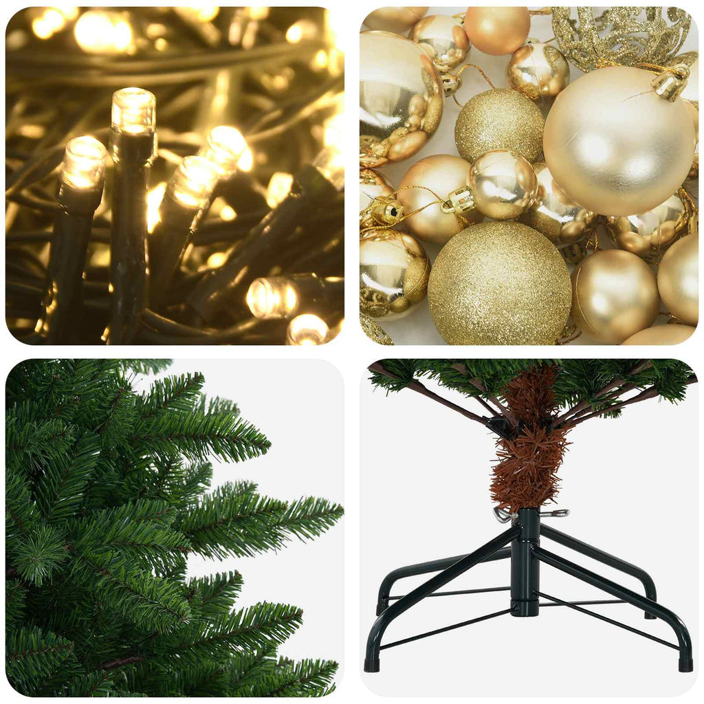 vidaXL Artificial Christmas Tree with Bauble 120 cm 150 LED