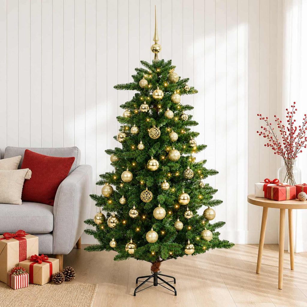 vidaXL Artificial Christmas Tree with Bauble 150 cm 150 LED