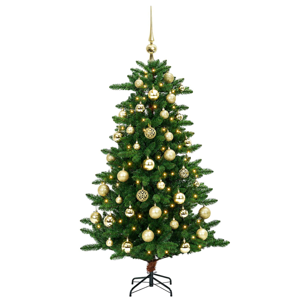 vidaXL Artificial Christmas Tree with Bauble 150 cm 150 LED