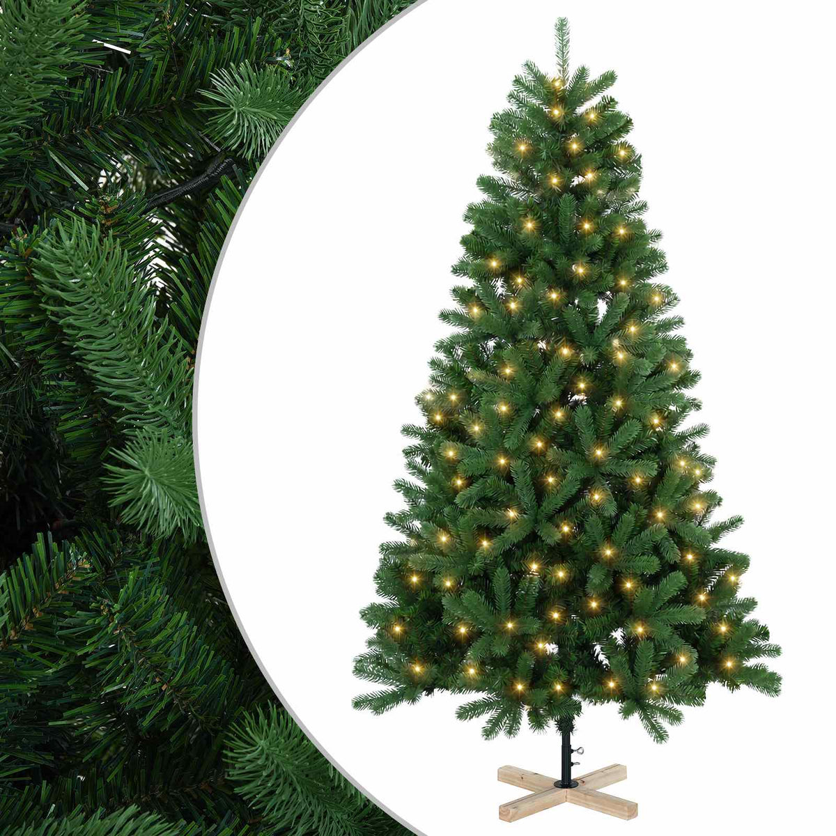 vidaXL Sztuczna choinka 120 cm 150 LED Ciepła biel PVC zielony