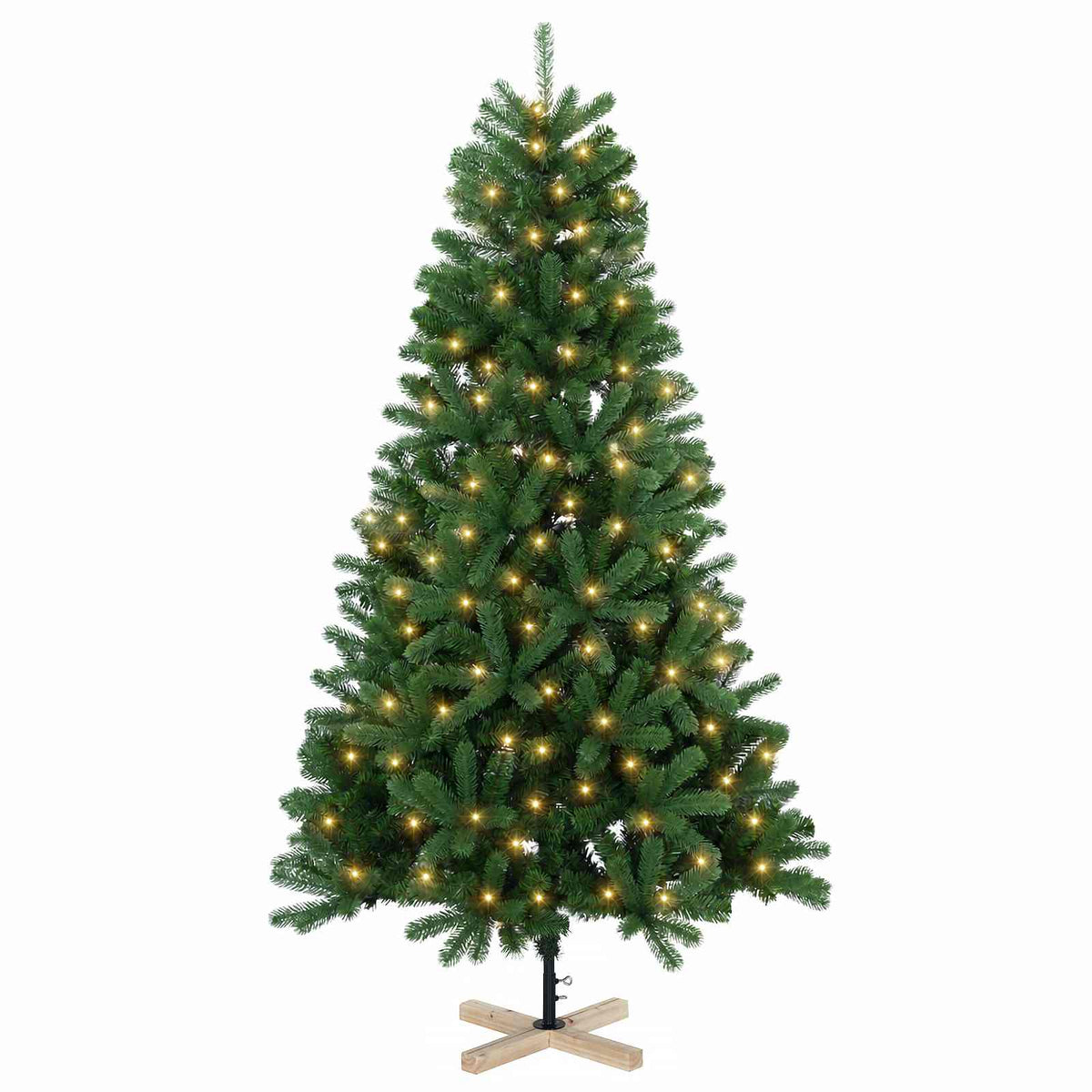 vidaXL Sztuczna choinka 150 cm 150 LED Ciepła biel PVC zielony