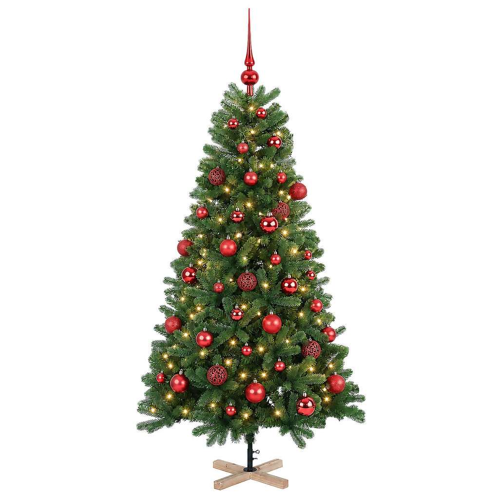 vidaXL Sztuczna choinka z bombką 150 cm 150 LED Ciepła biel PVC