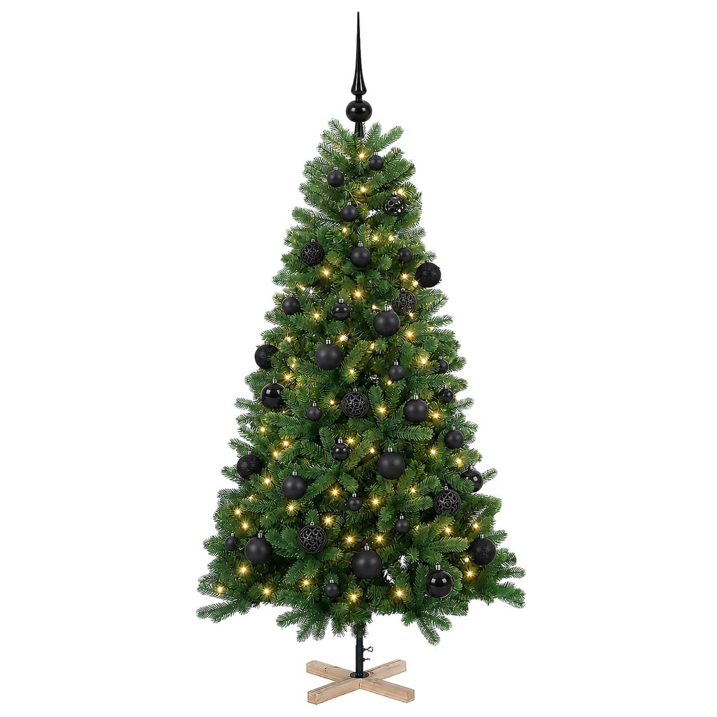 vidaXL Sztuczna choinka z bombką 150 cm 150 LED Ciepła biel PVC