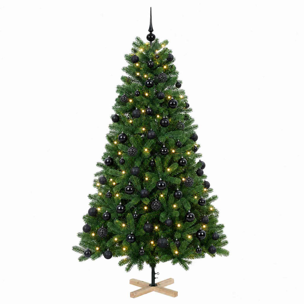 vidaXL Sztuczna choinka z bombką 240 cm 300 LED Ciepła biel PVC