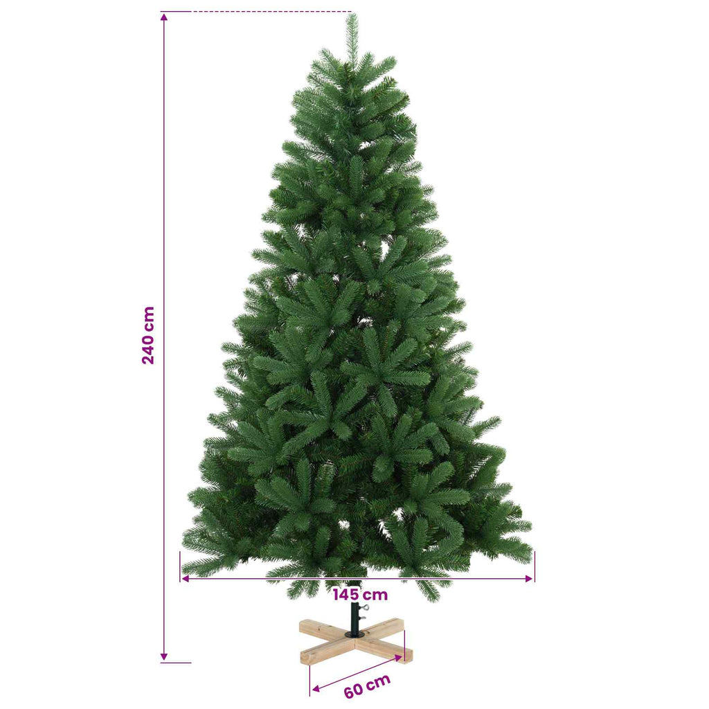 vidaXL Sztuczna choinka z bombką 240 cm 300 LED Ciepła biel PVC