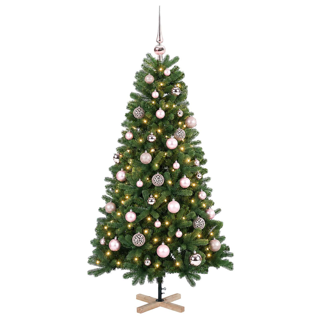 vidaXL Sztuczna choinka z bombką 120 cm 150 LED Ciepła biel PVC