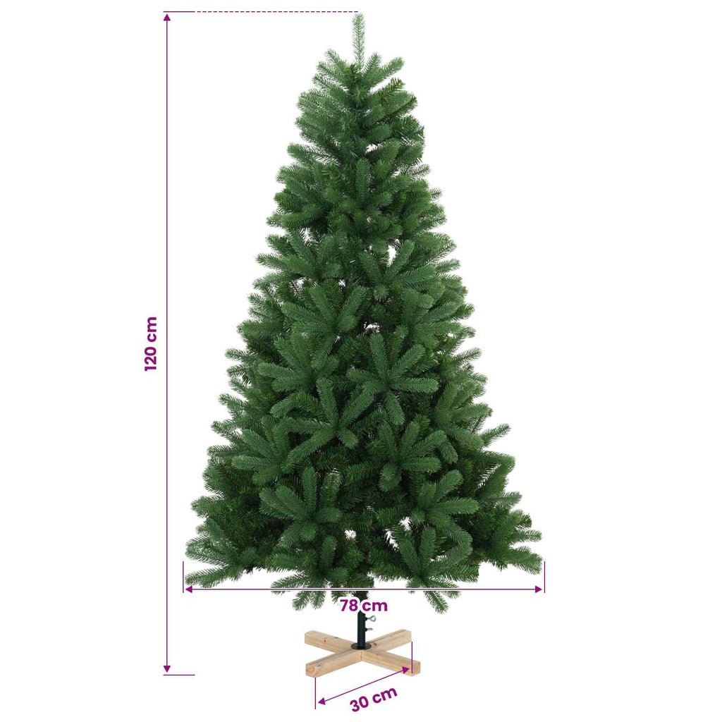 vidaXL Sztuczna choinka z bombką 120 cm 150 LED Ciepła biel PVC