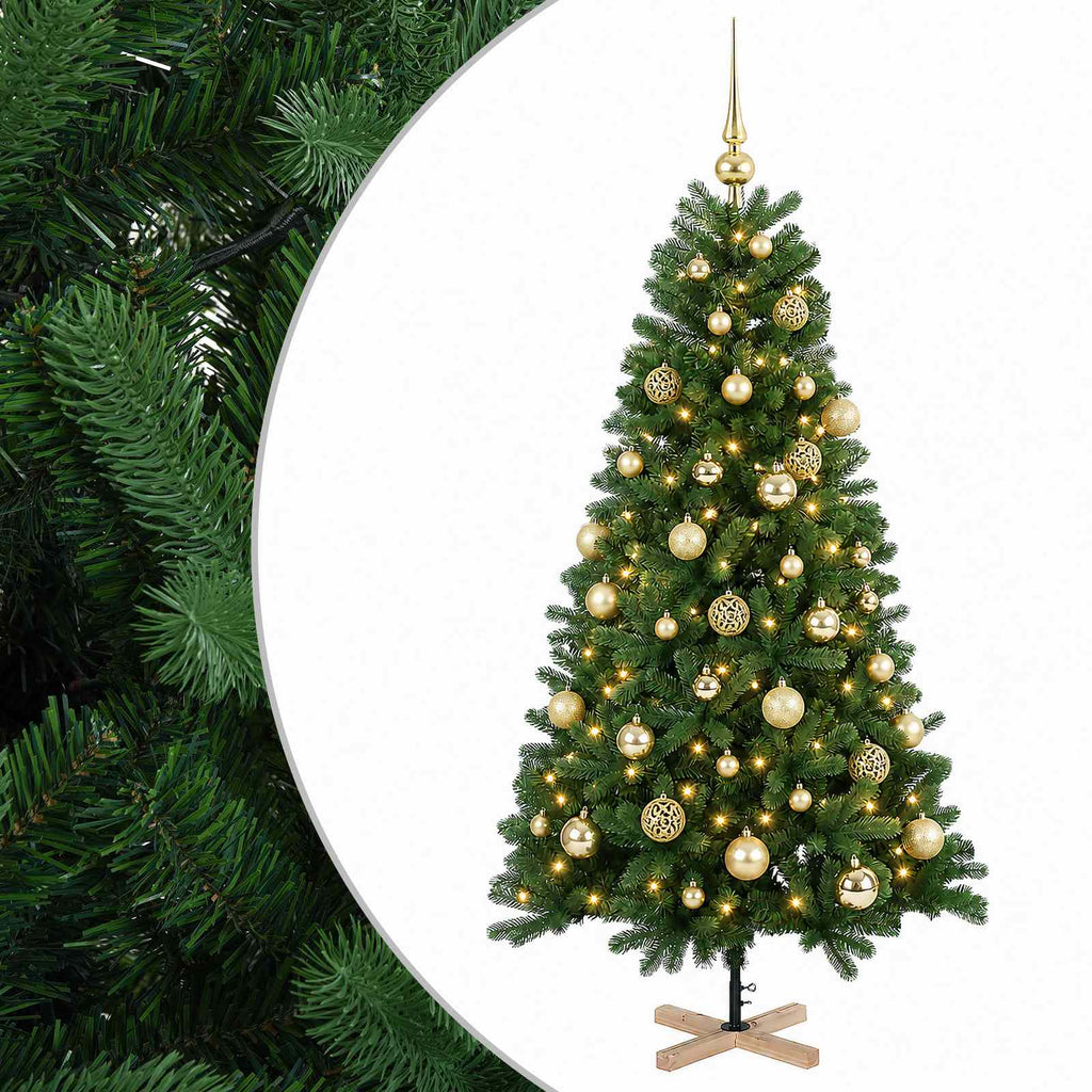 vidaXL Sztuczna choinka z bombką 120 cm 150 LED Ciepła biel PVC
