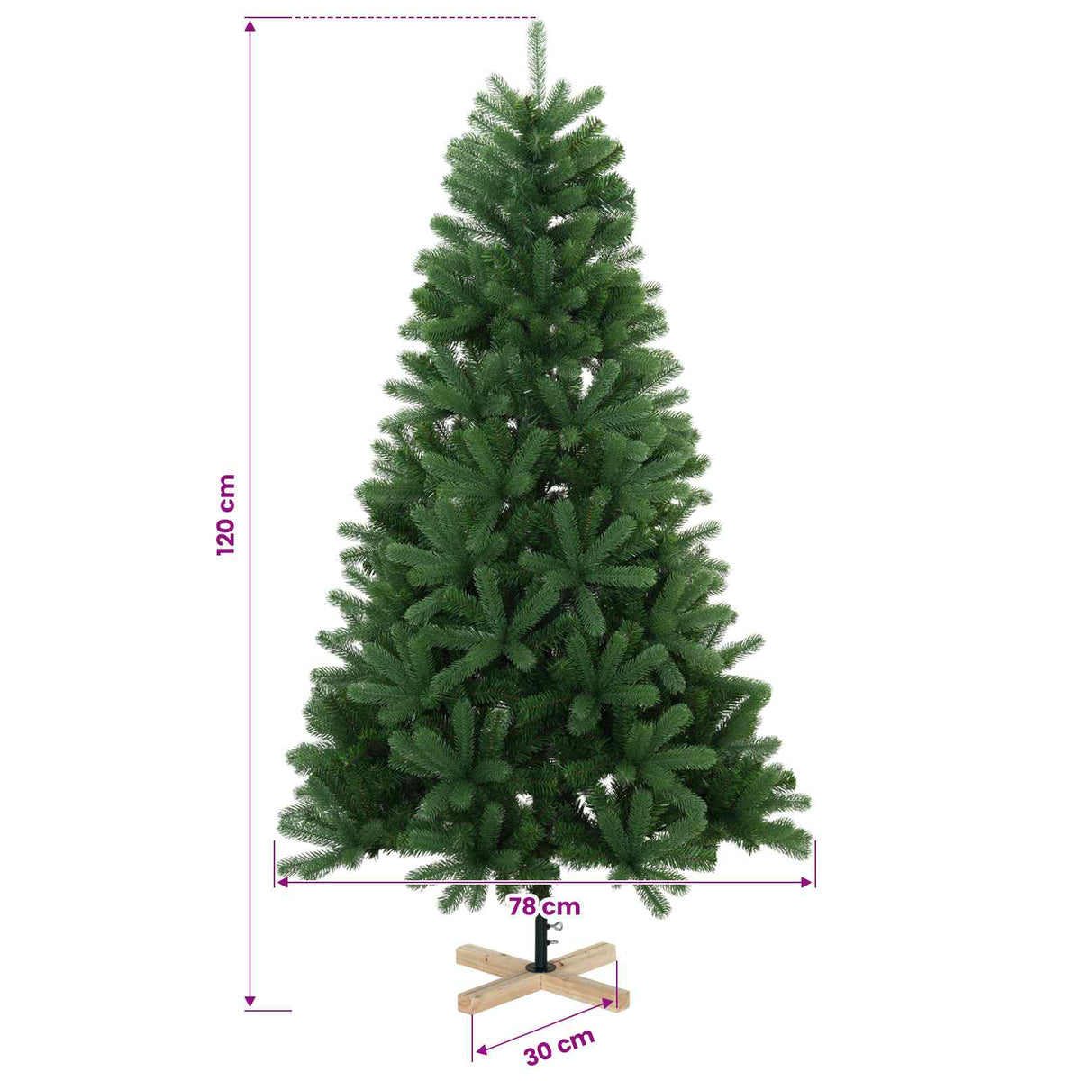 vidaXL Sztuczna choinka z bombką 120 cm 150 LED Ciepła biel PVC