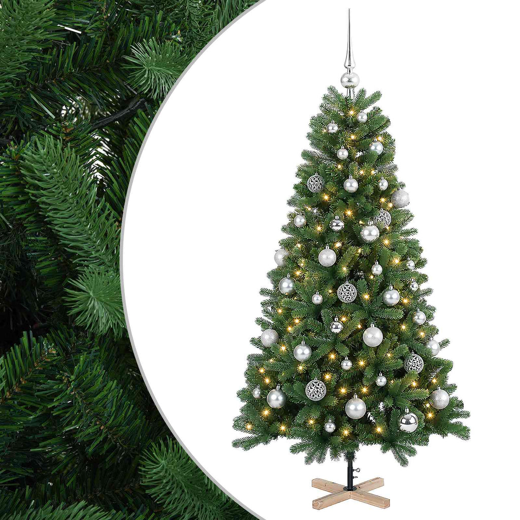 vidaXL Sztuczna choinka z bombką 120 cm 150 LED Ciepła biel PVC