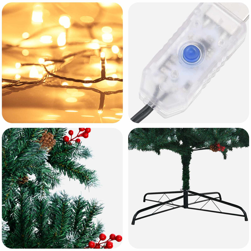 vidaXL Sztuczna choinka z zawiasami 500 cm 900 LED Ciepła biel