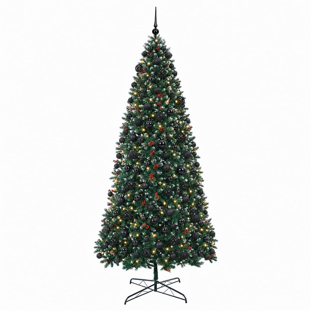 vidaXL Sztuczna choinka na zawiasach z bombkami 400 cm 600 LED