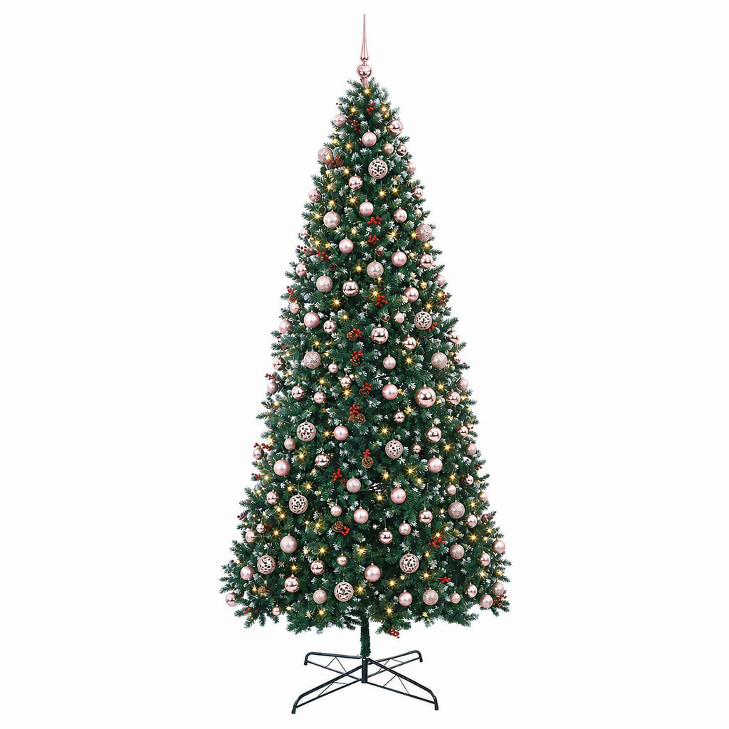 vidaXL Sztuczna choinka na zawiasach z bombkami 500 cm 900 LED
